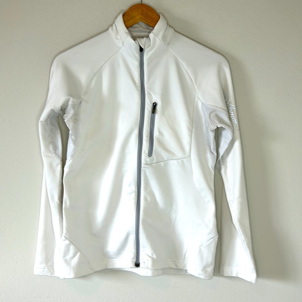 Salomon lightweight fleece zip-up, white, medium